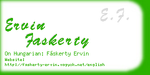 ervin faskerty business card